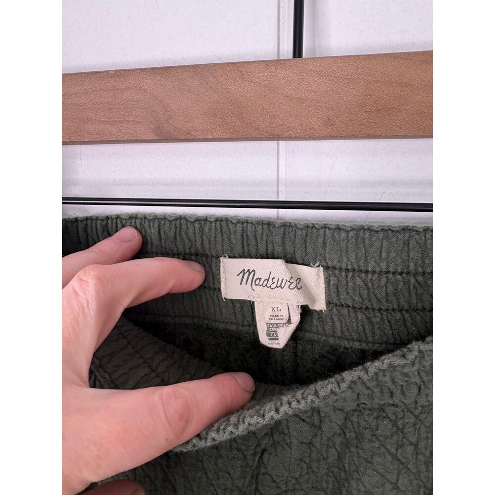 Madewell Olive Green Pull On High Rise Tapered Pants XL Diamond Jacquard - Picture 9 of 9